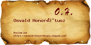 Osvald Honorátusz névjegykártya